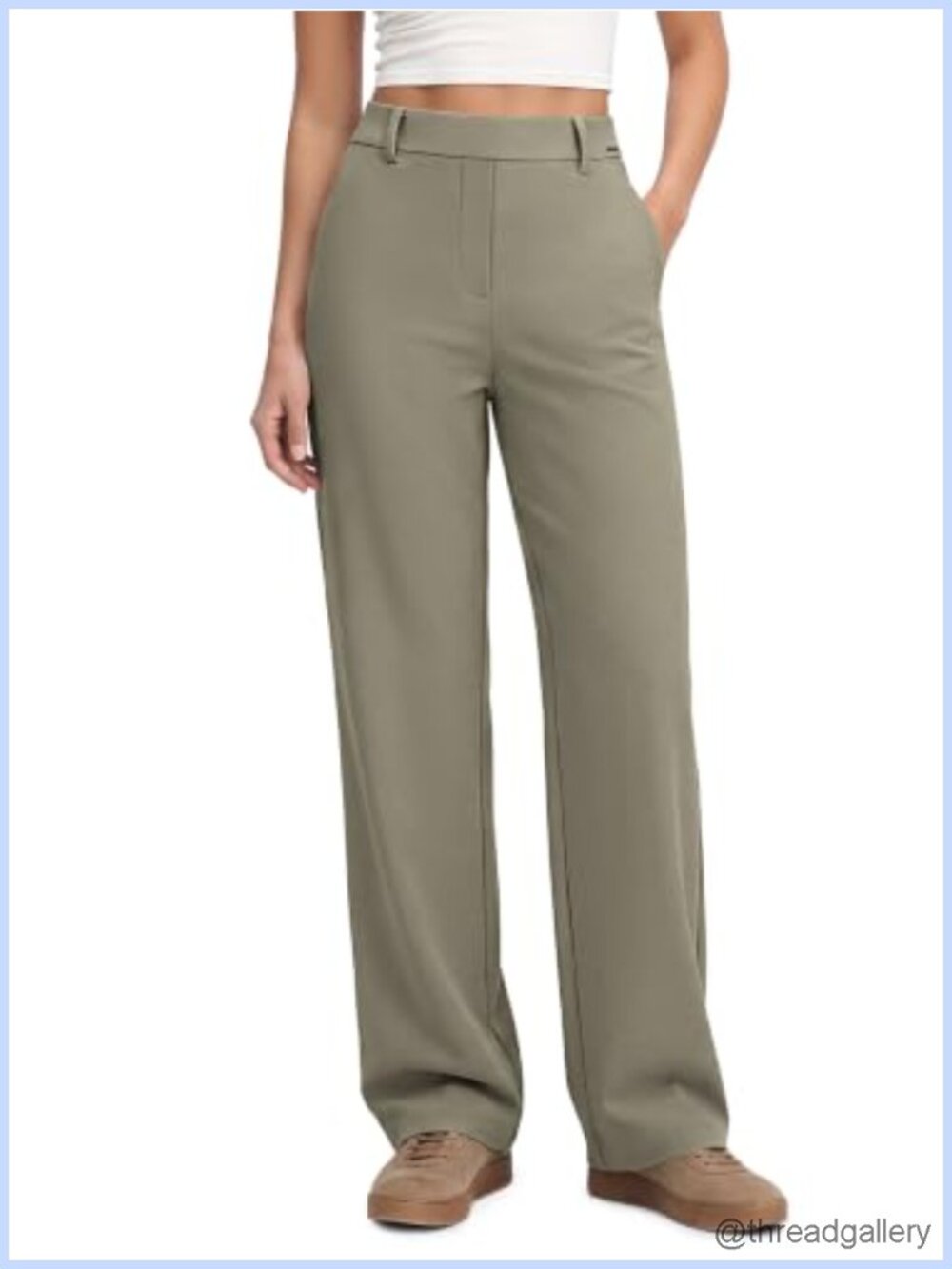 High-Rise Straight-Leg Trouser Tailored Stretch Work Pants